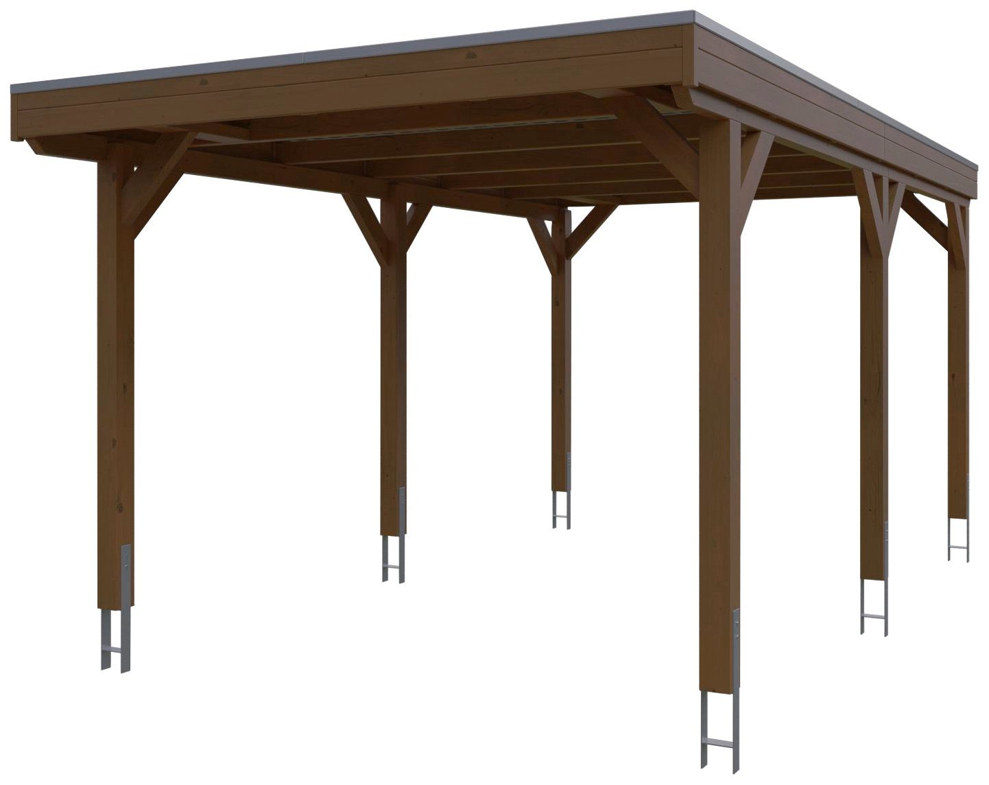 Skanholz Einzelcarport Grunewald, BxT: 321x554 289 EPDM-Dach Einfahrtshöhe, mit cm, cm