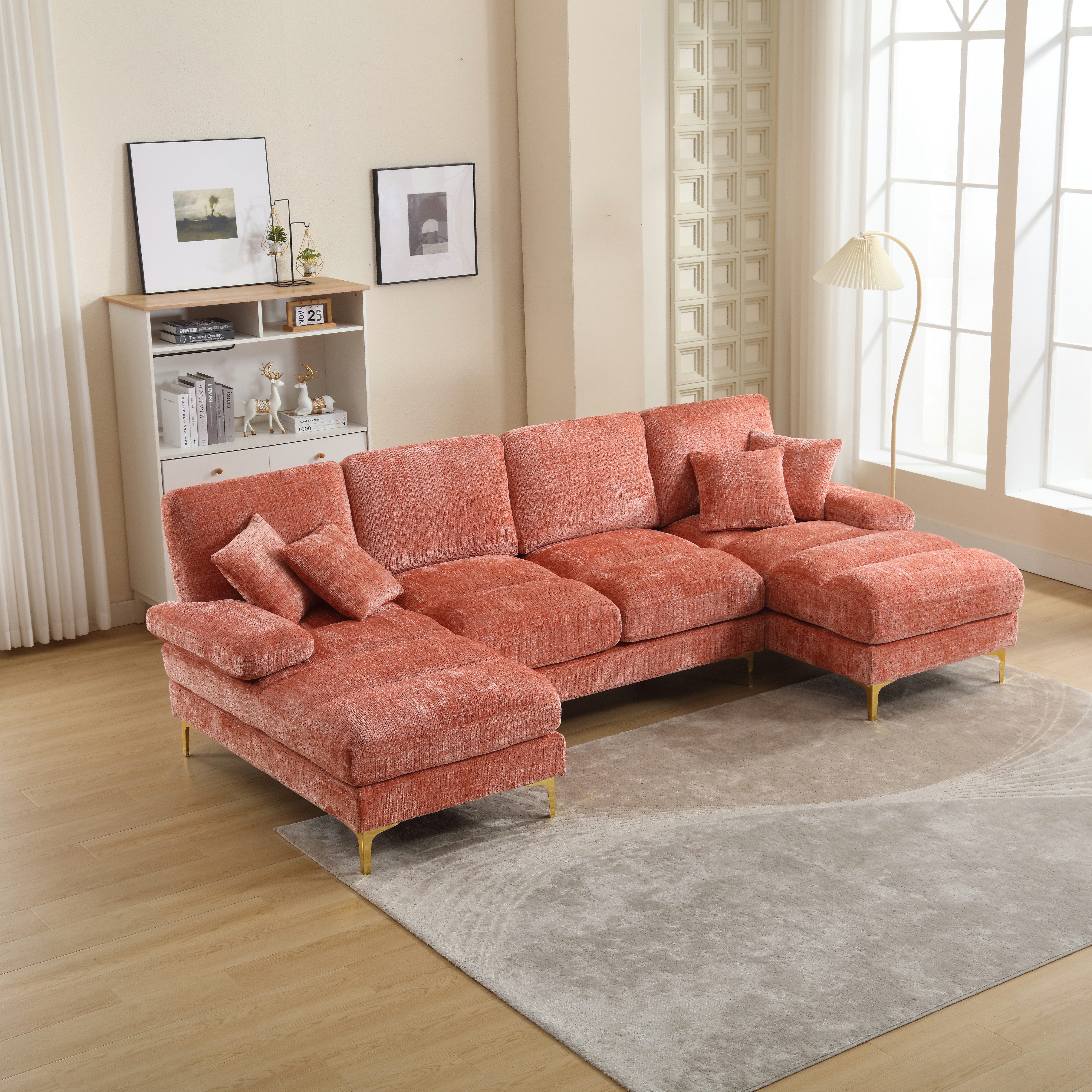 Odikalo Big-Sofa Chenille Sofa U-Form Lounge günstig online kaufen