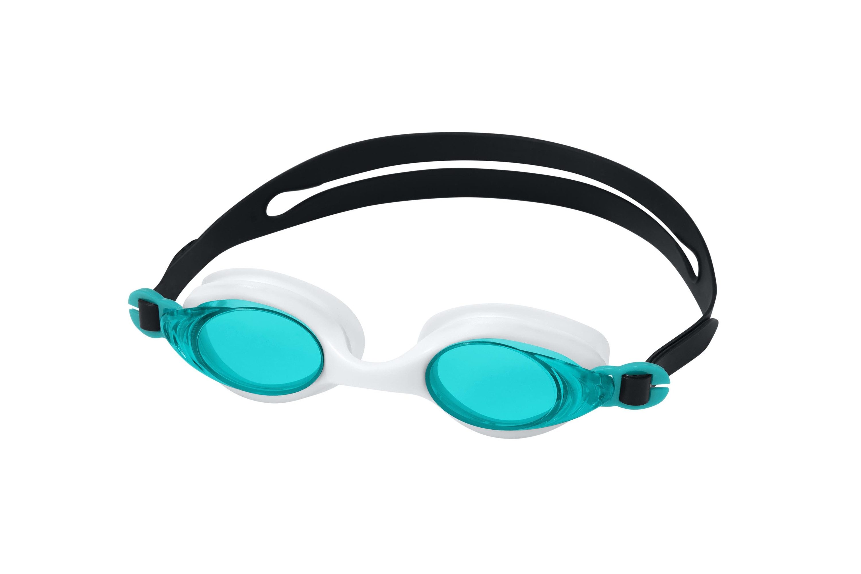 Bestway Schwimmbrille Lightning Pro™ Schwimmbrille ab 14 Jahren, (Packung, 1-St., Verstellbares Silikon-Kopfband), 100% latex- und PVC-frei