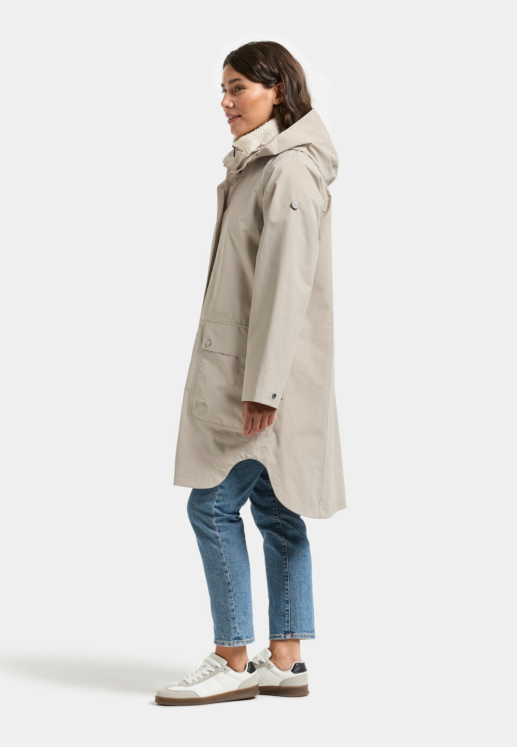 Didriksons Parka Damen Übergangsjacke Mantel Wasserdicht ADRIA mit Kapuze mit Taschen