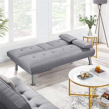 Yaheetech Schlafsofa Klappbares Couch Sofa mit Schlaffunktion Bettsofa, Liegefläche von 167 × 94 cm fürs Wohnzimmer/Schlafzimmer/Gästezimmer