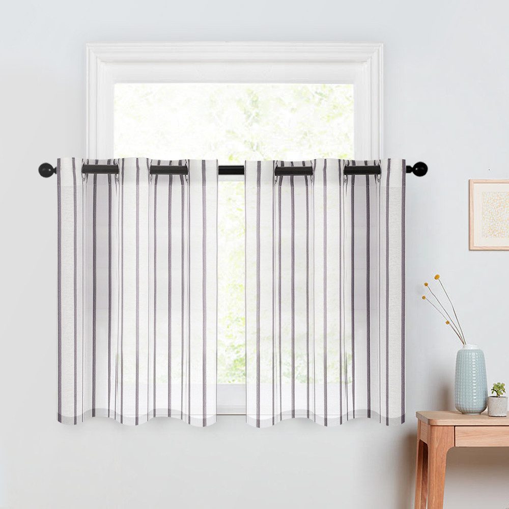 BYSURE Gardine (1 St), Ösen, halbtransparent, Gestreifte Vorhänge Landhauss günstig online kaufen