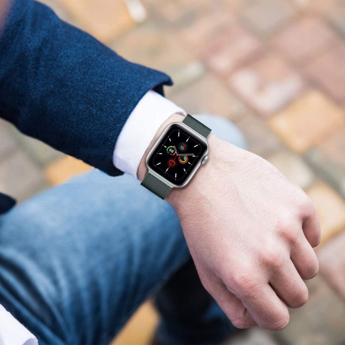 TECH PROTECT Smartwatch-Armband für Apple Watch (42/44/45/49 mm), Elegantes Edelstahl-Milanese Armband