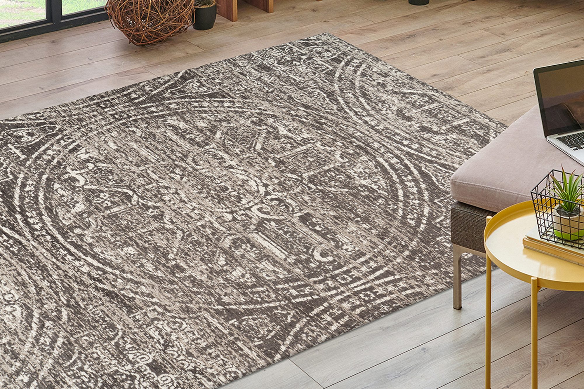 Kayoom Teppich Davis 425, rechteckig, Höhe: 12 mm, edles Design, pflegeleicht, neutrale Farben