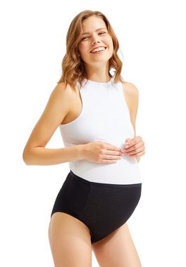 Cottonhill Schwangerschaftsslip Baumwollhöschen mit hoher Taille im Bikini-Schnitt für Umstandsmütter