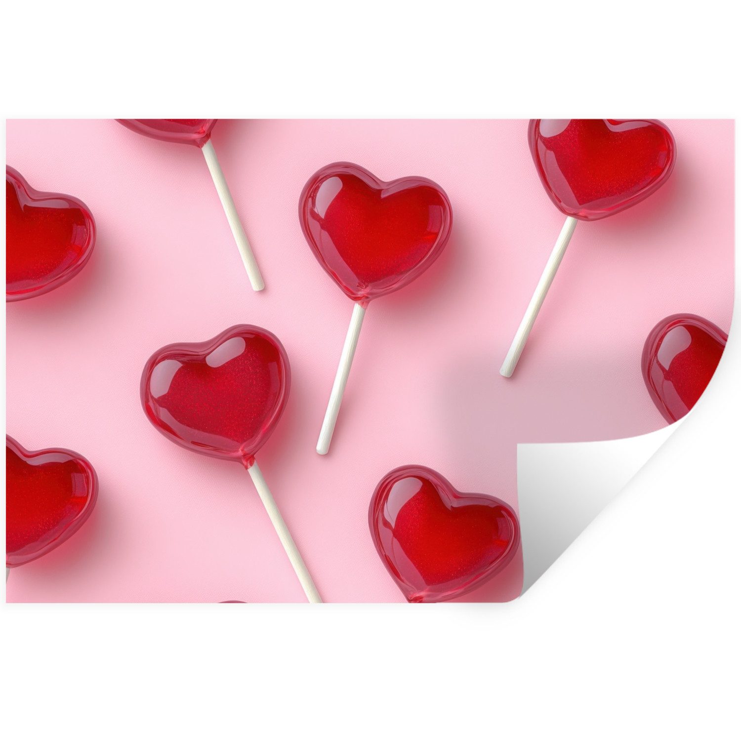 MuchoWow Wandsticker Lutscher - Herzen - Rosa (1 St), Wanddeko, Aufkleber, Wandtattoo, 120x80 cm