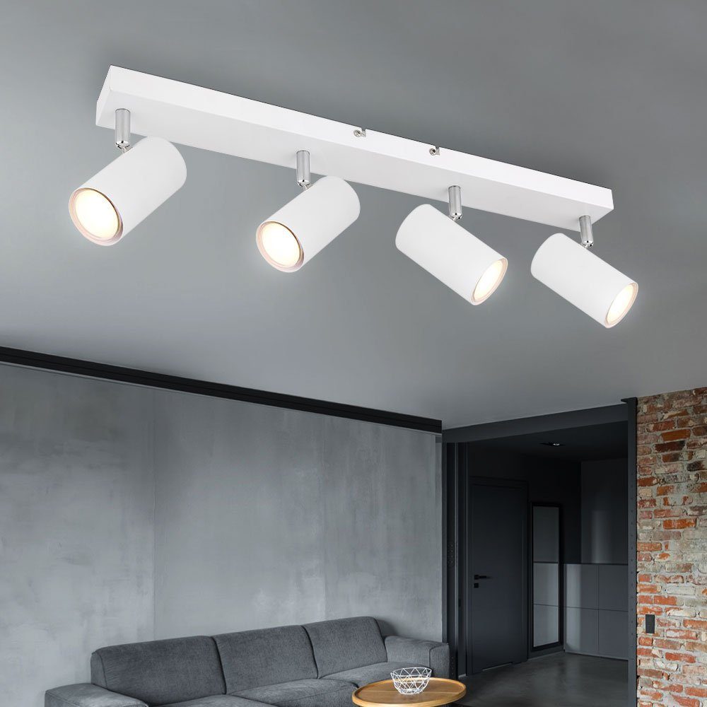 GLOBO LIGHTING LED Deckenspot, Leuchtmittel nicht inklusive, Deckenlampe Spot 4 flammig Deckenstrahler weiß Deckenleuchte
