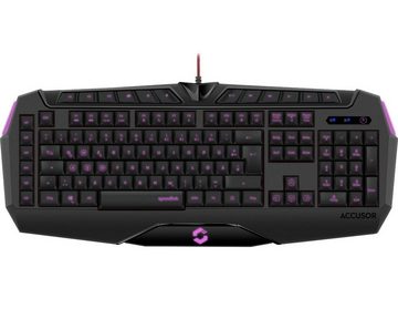 Speedlink ACCUSOR Gaming Keyboard Gamer Tastatur PC-Tastatur (LED Beleuchtung, Makro-Tasten, programierbare Tasten, Rollover-Technik, interner Profilspeicher, Multimedia-Funktionen, etc)