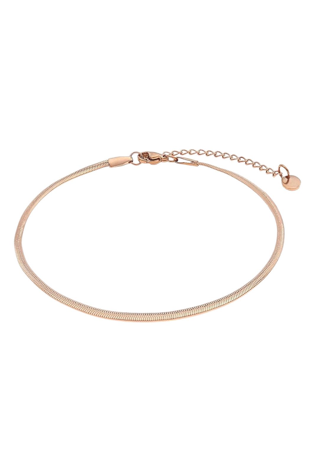 Made by Nami Fußkette mit starkem Karabiner-Verschluss Edelstahl, Schlangen-Design Fußschmuck Damen