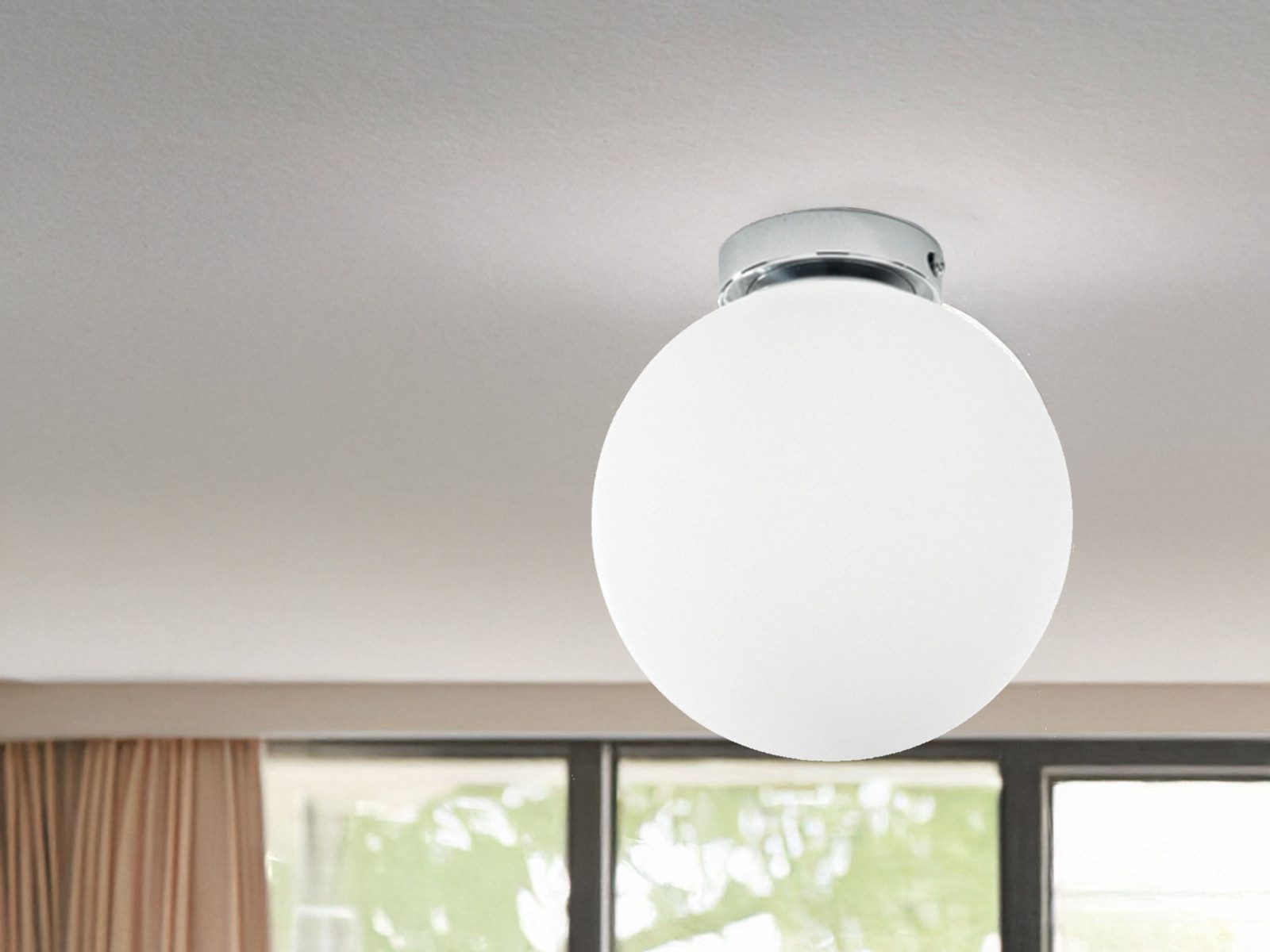 Luce Ambiente Design LED Deckenleuchte mit Glas-Kugel Lampenschirm, Ø 15cm, Dimmfunktion, LED wechselbar, Warmweiß, klein-e Kugel-Lampe mit Leuchmittel in 3 Stufen dimmbar über Schalter