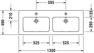 Duravit Einbauwaschbecken DU Doppel-Waschtisch ME by Starck 1300mm