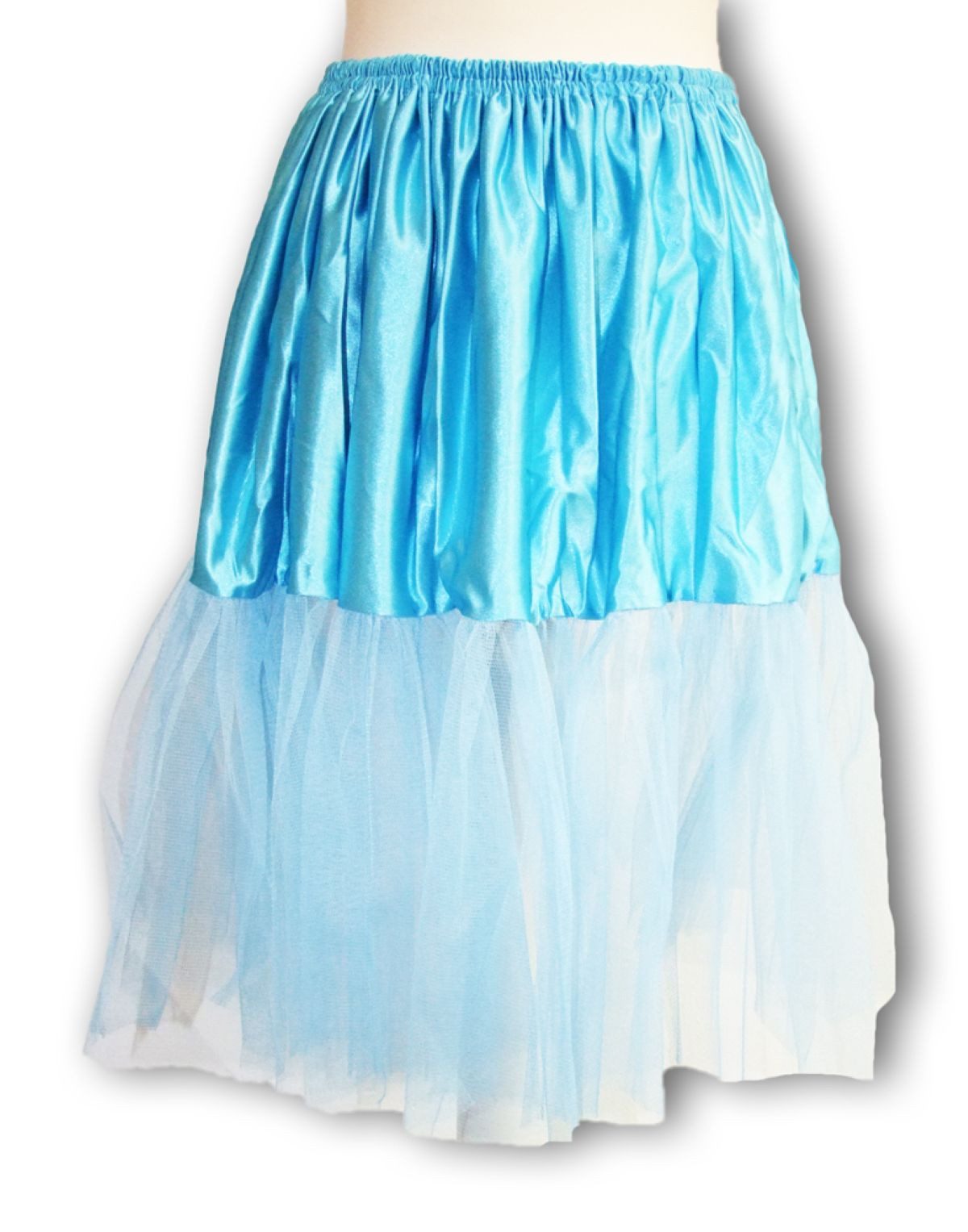 Das Kostümland Kostüm Petticoat Damen Tüllrock - Länge 60 cm, Hellblau günstig online kaufen