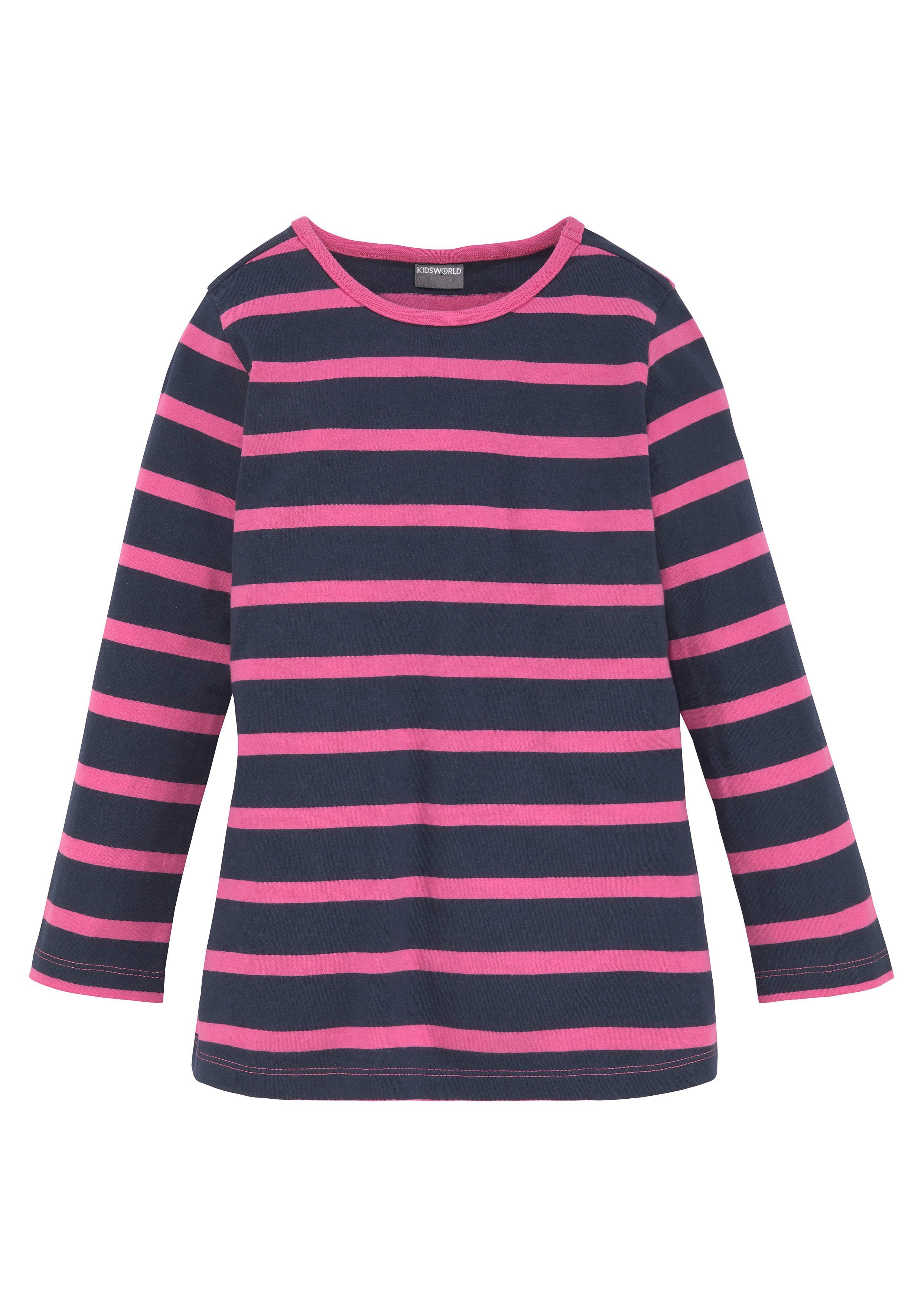 Longshirt und Print großem mit schönen Streifen KIDSWORLD (2-tlg., 2er-Pack)