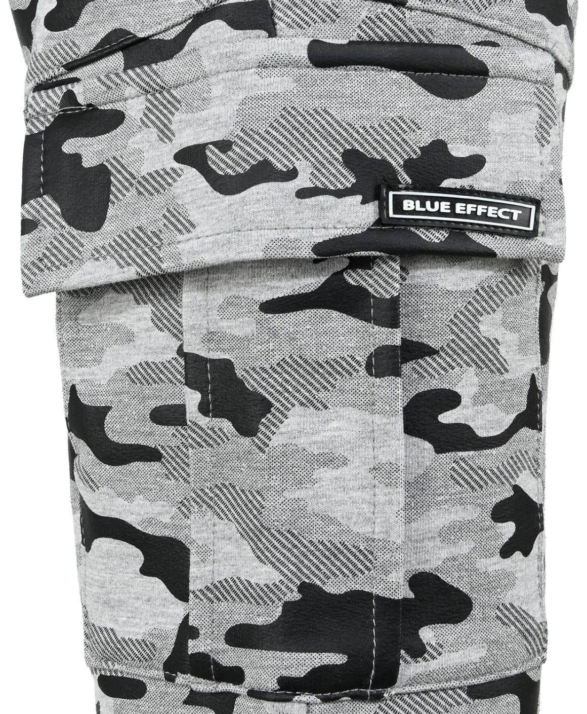 grau Sweat camouflage Sweatshorts (1-tlg) boys Cargo Bermuda blue Shorts effect schwarz EFFECT BLUE