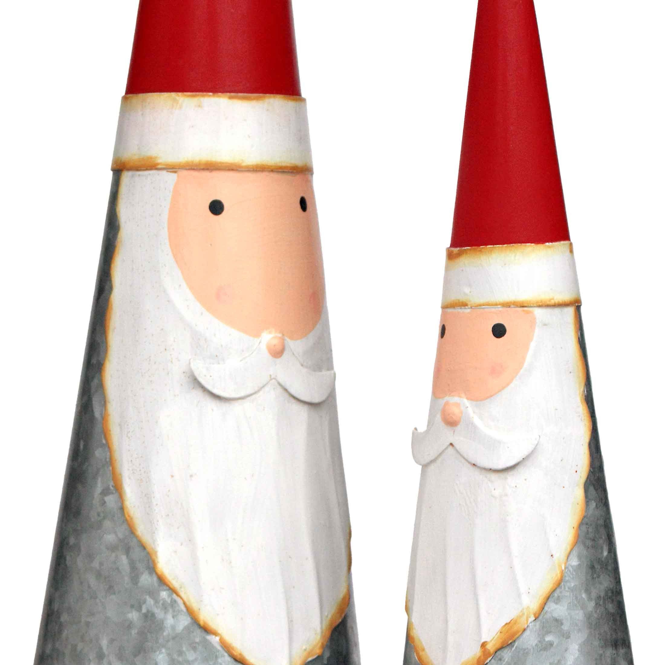 Exner GmbH Garten- & Wohnaccessoires Weihnachtsmann Weihnachtsmann aus verzinktem Metall in 2 Größen, Perfekt zur Weihnachtszeit