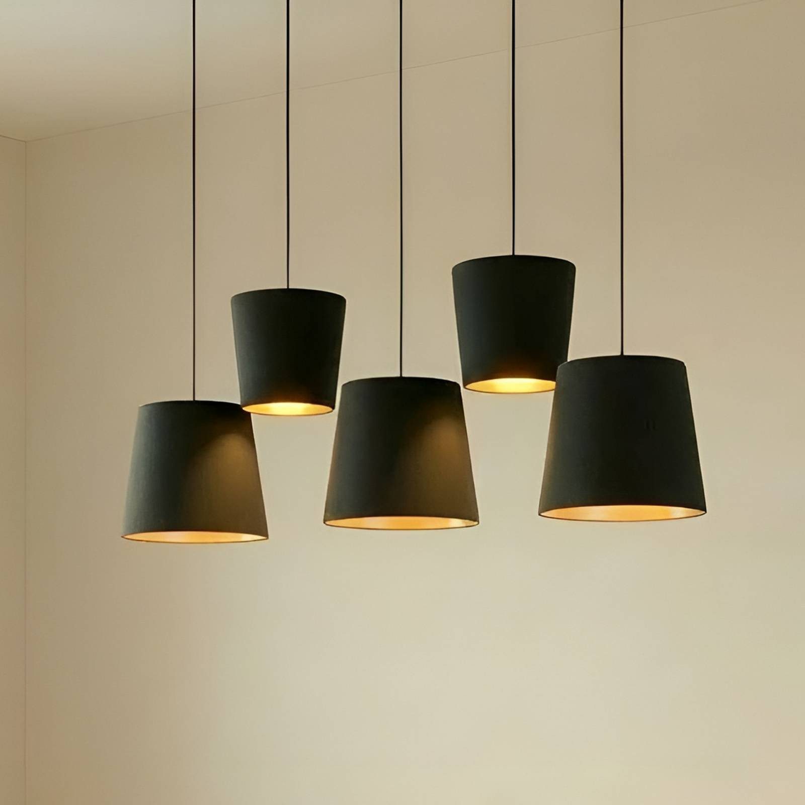 Lucande Hängeleuchte Thamila, Schwarz IP20, 5 x 15 W LED