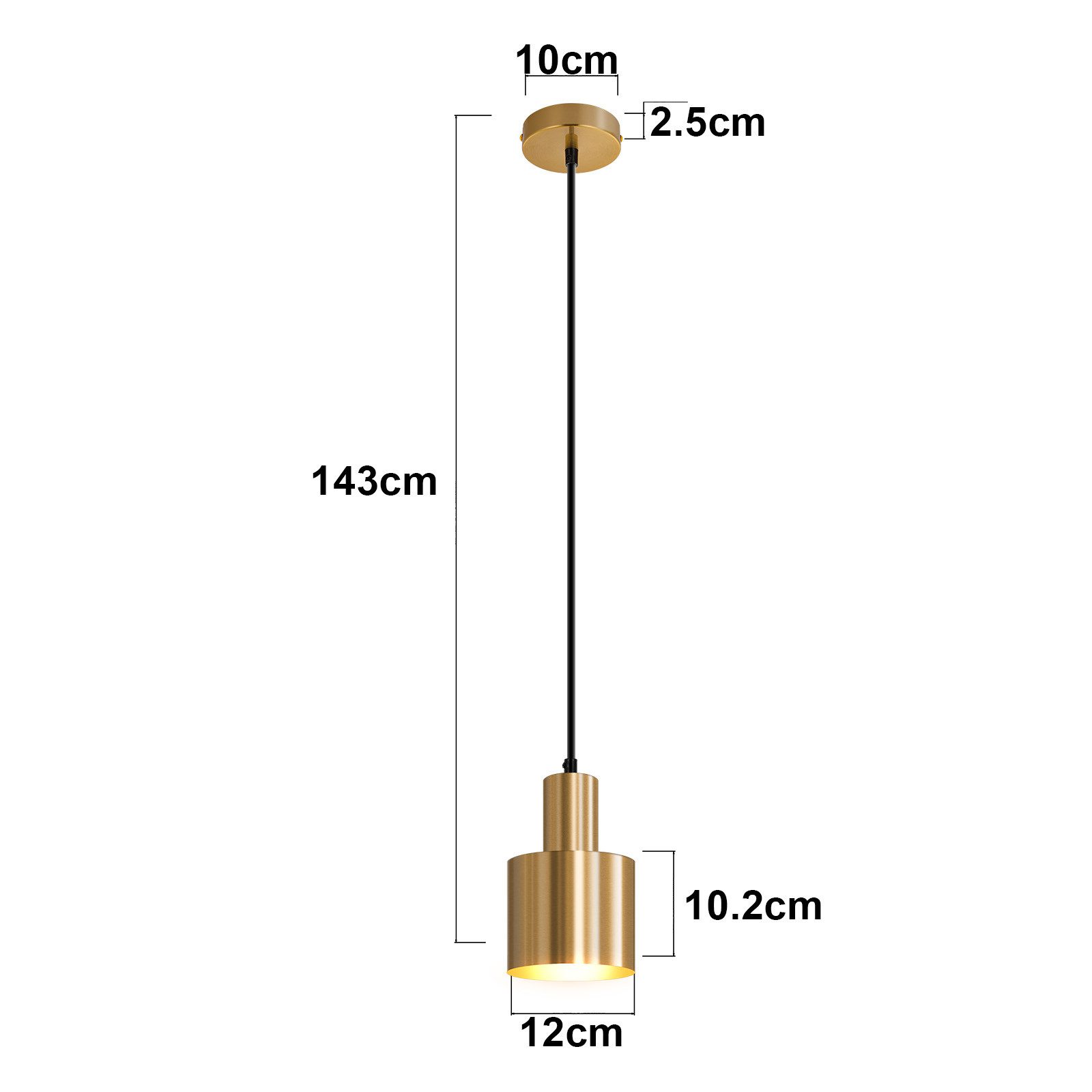 ZMH Pendelleuchte Esszimmer 1 Flammig Gold Hängeleuchte Modern E27 Metall Küche, ohne Leuchtmittel, Esstisch Vintage Pendellampe Schlafzimmer – Bild 3 von 5