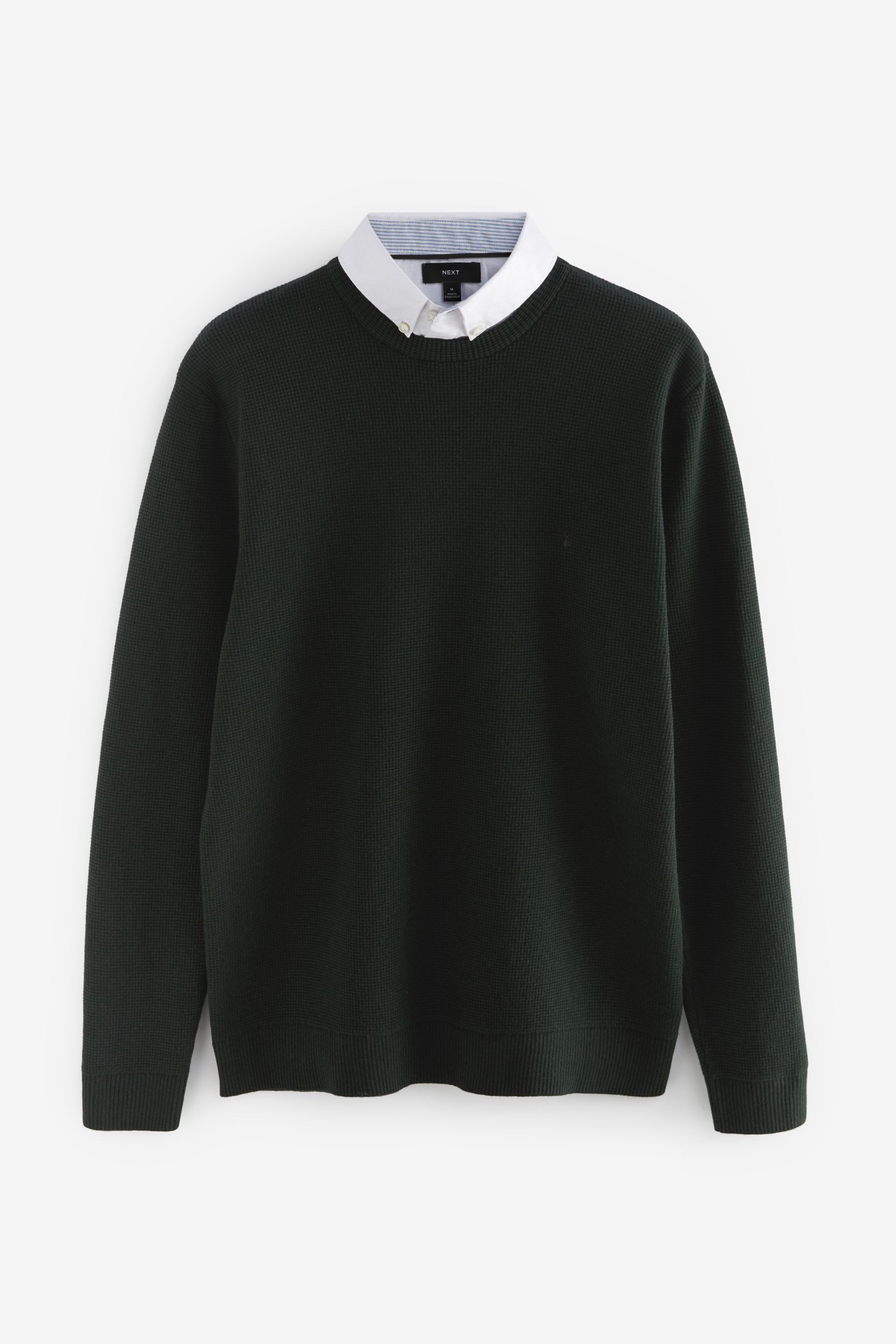 Next 2-in-1-Pullover Oxford-Pullover mit angedeutetem Hemd (1-tlg)