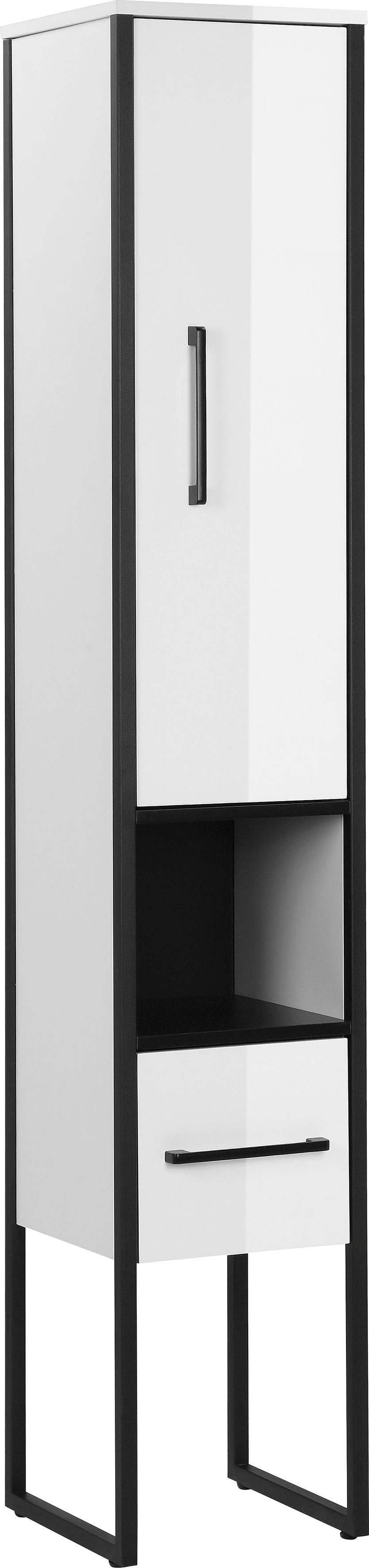 Badmöbel, Paris Breite welltime premium cm Hochschrank 31,5 Loft Design Seitenschrank