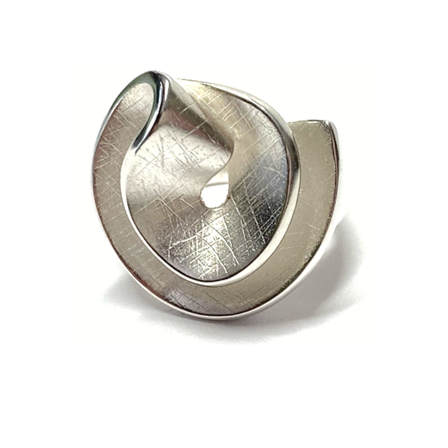 Edelschmiede925 Silberring Ring 925 Silber teilweise mattiert massiv Schmuckring #55