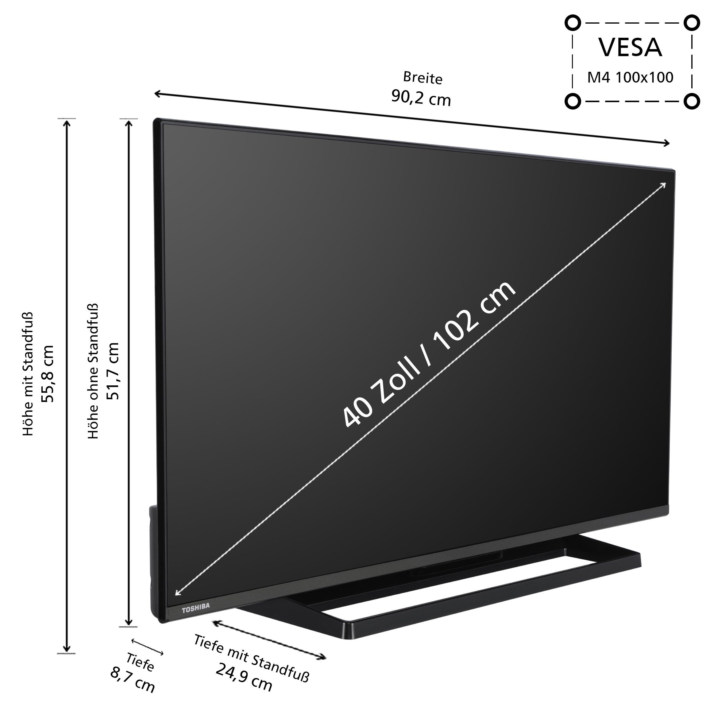 Toshiba 40LA3E63DAZ LCD-LED Fernseher (102 cm/40 schwarz ! RABATT: 11.76%