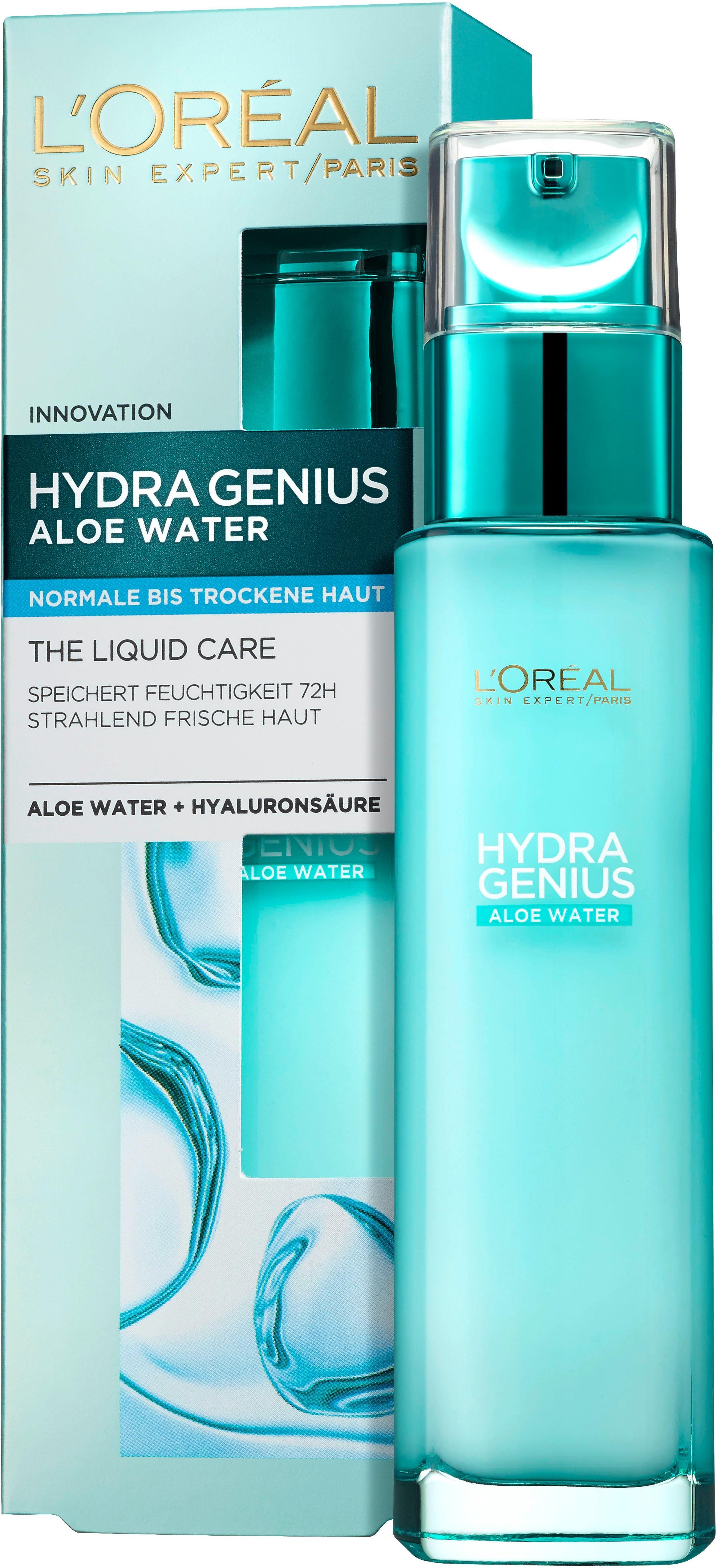 L'ORÉAL PARIS Gesichtsfluid Hydra Genius Aloe Aqua, für normale bis trockene Haut | Tagescremes