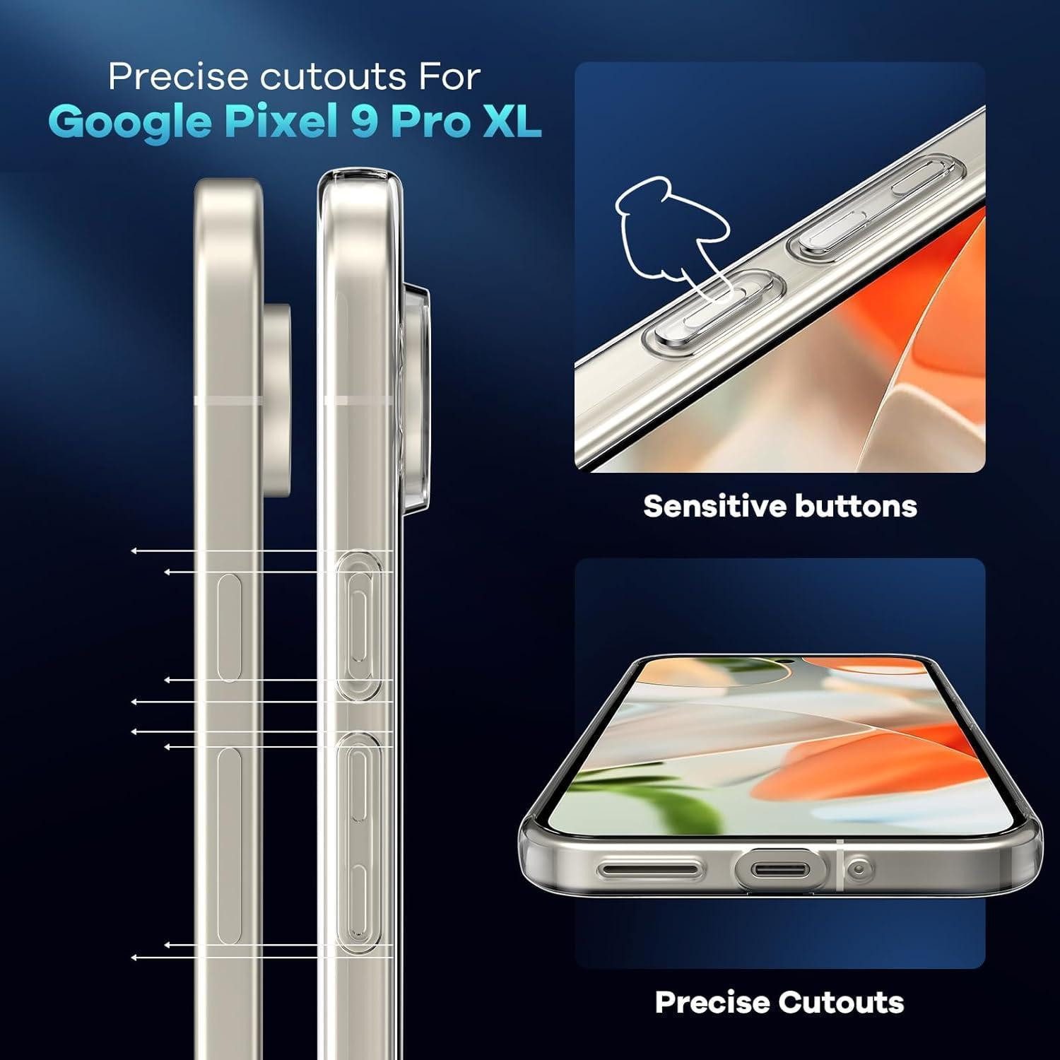 LuxusKollektion Handyhülle Handyhülle Google Pixel 9 Pro XL Panzer Schutz Glas Transparent