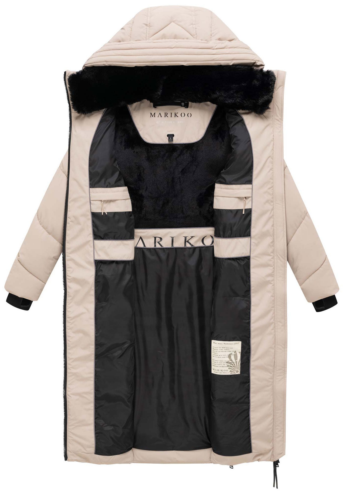 Marikoo Winterjacke Nadaree XVI Stepp Mantel mit großer Kapuze – Bild 5 von 5