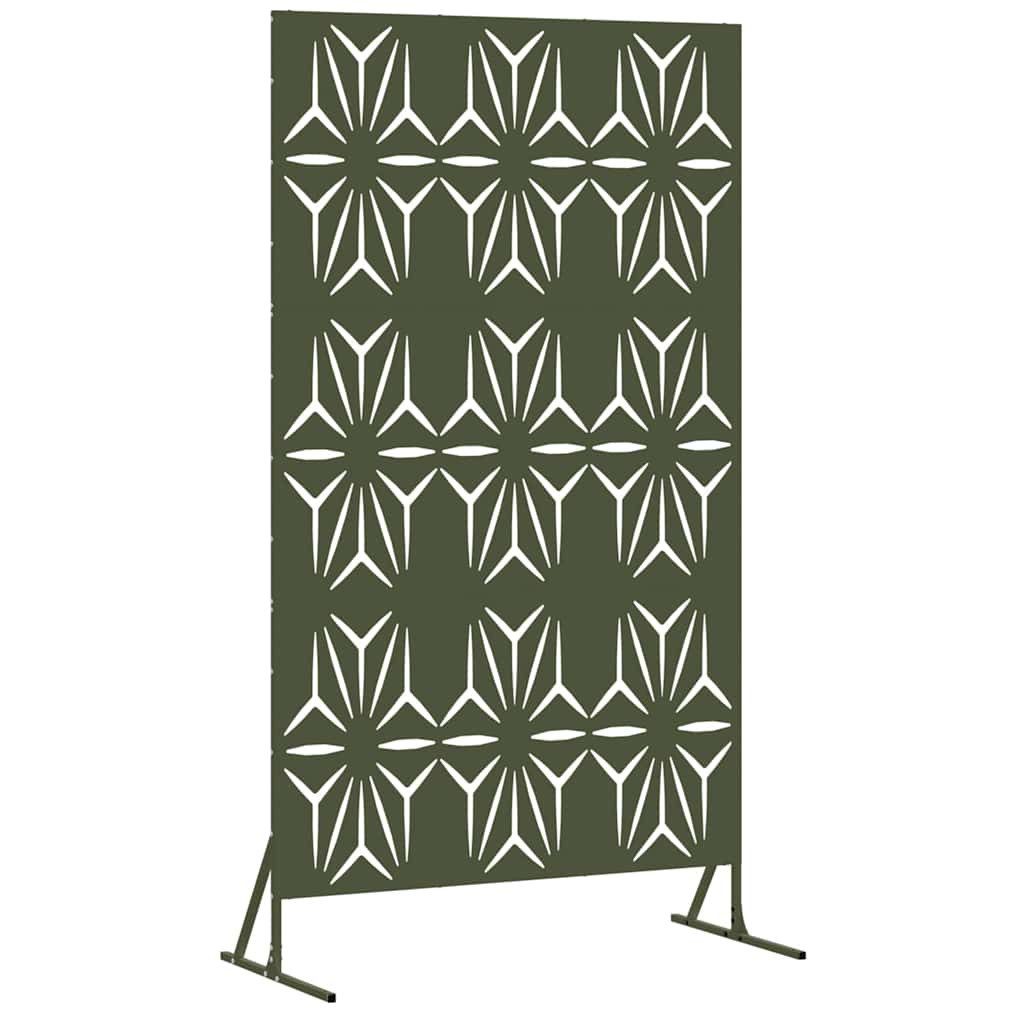 vidaXL Paravent 100 x 50 x 180 cm Sichtschutz in Olivgrün 100x50x180 cm aus Stahl Para
