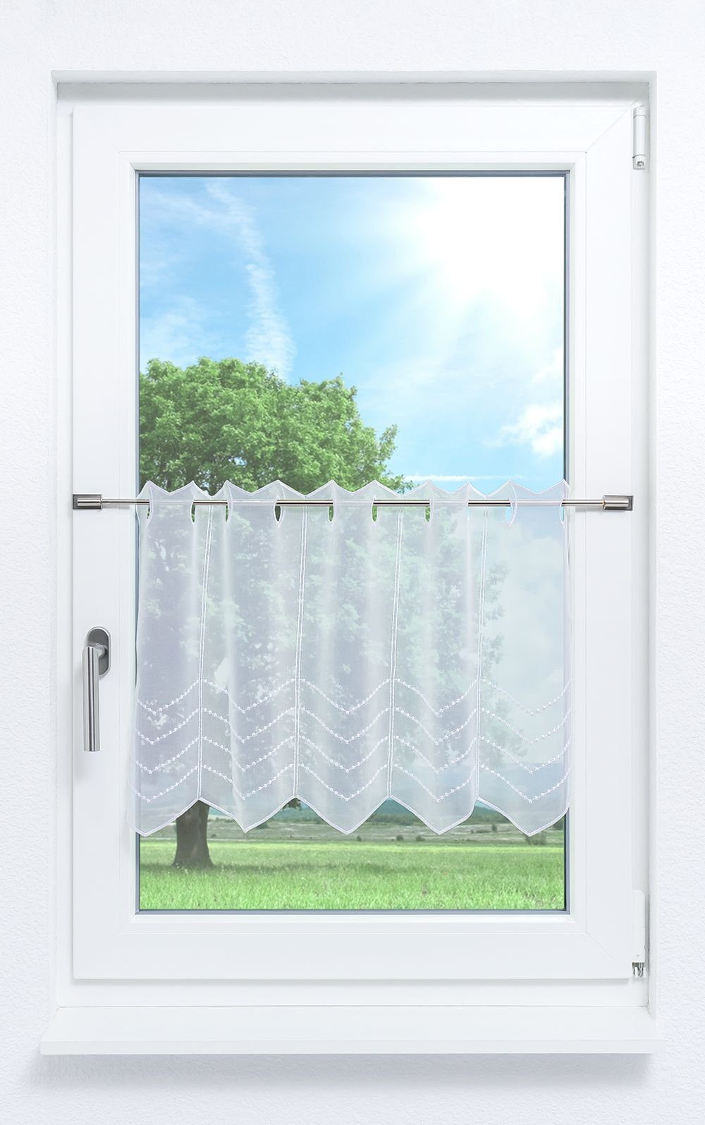 Melissa, Spitze®, Scheibengardine 45x48.6cm St), Plauener (1 HxB transparent,