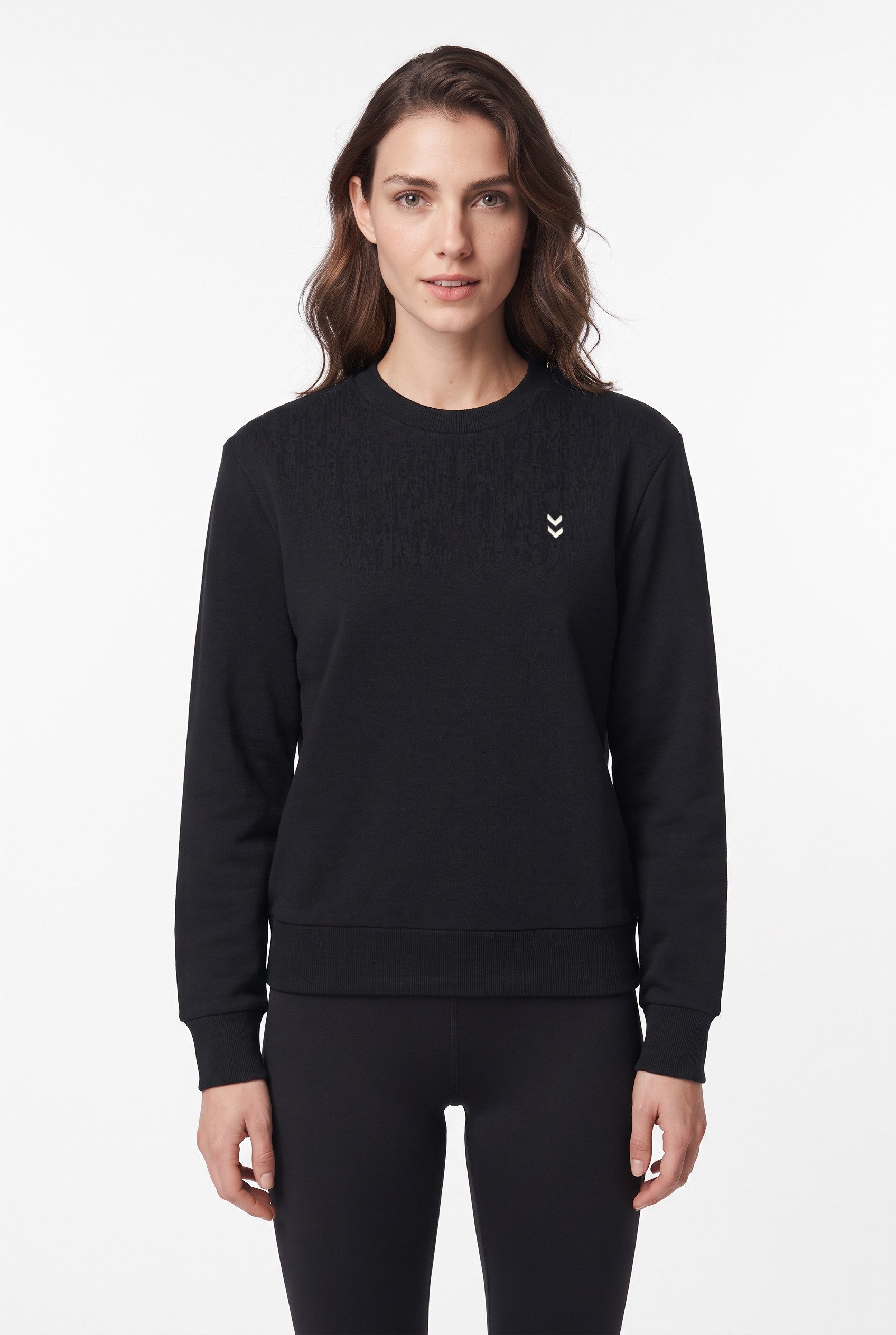 hummel Sweatshirt HMLPULSE W SWEAT CREWNECK normale Passform, mit Stickerei Chevron-Logo, ohne Verschluss