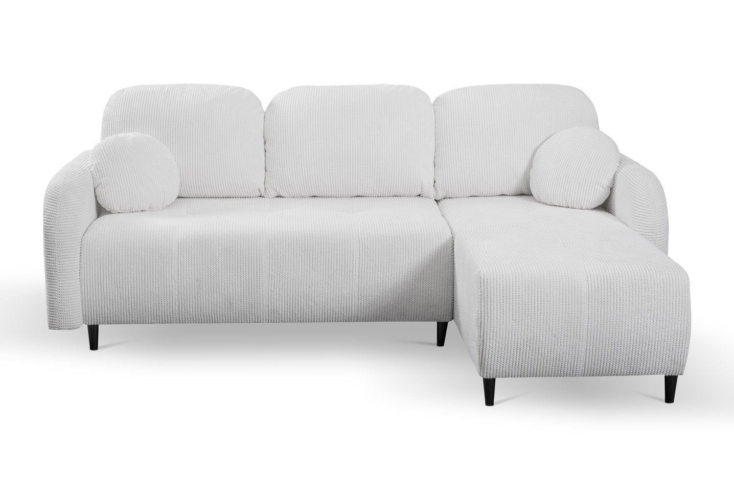 Feldmann-Wohnen Ecksofa Cloud, 230cm Farbe & Ausführung wählbar mit Schlaffunktion und Bettkasten weiß