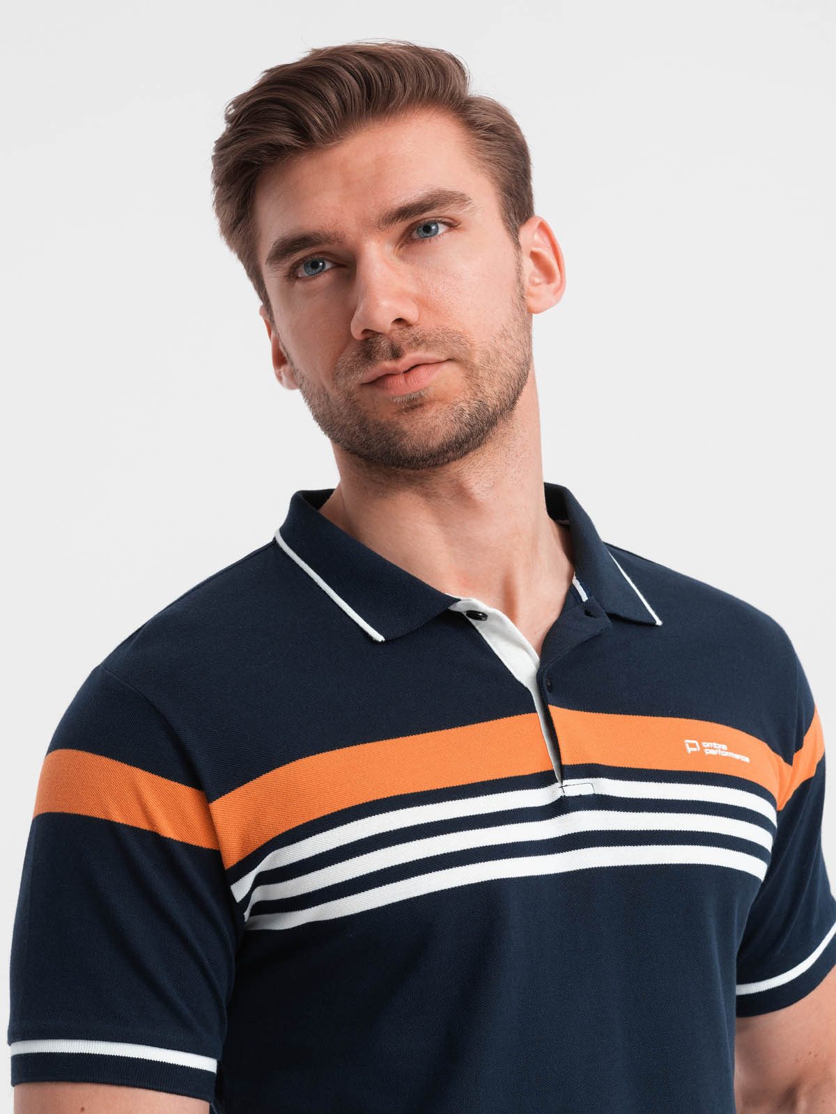 OMBRE Poloshirt Herren-Poloshirt mit dreifarbigen Streifen günstig online kaufen