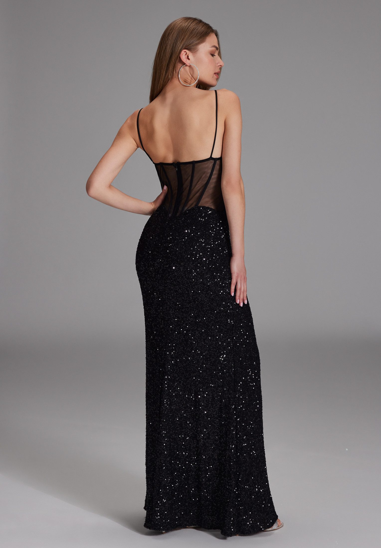 Hey Kyla Abendkleid - Slipdress mit transparenter Rückenpartie Figurbetonte Passform