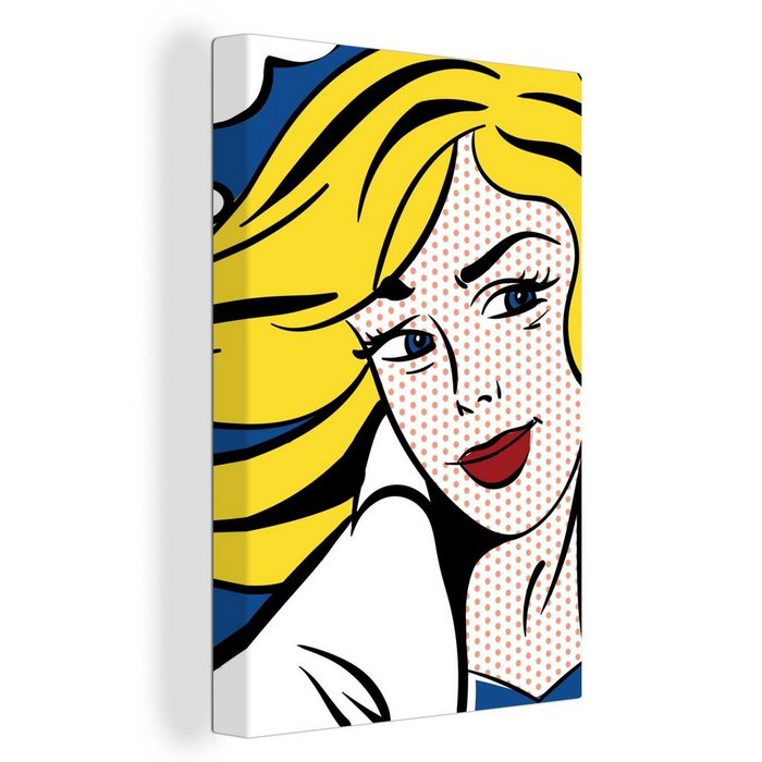 OneMillionCanvasses® Leinwandbild Pop-Art-Frau mit Blick zur Seite (1 St) Leinwand Bilder für Wohnzimmer Schlafzimmer