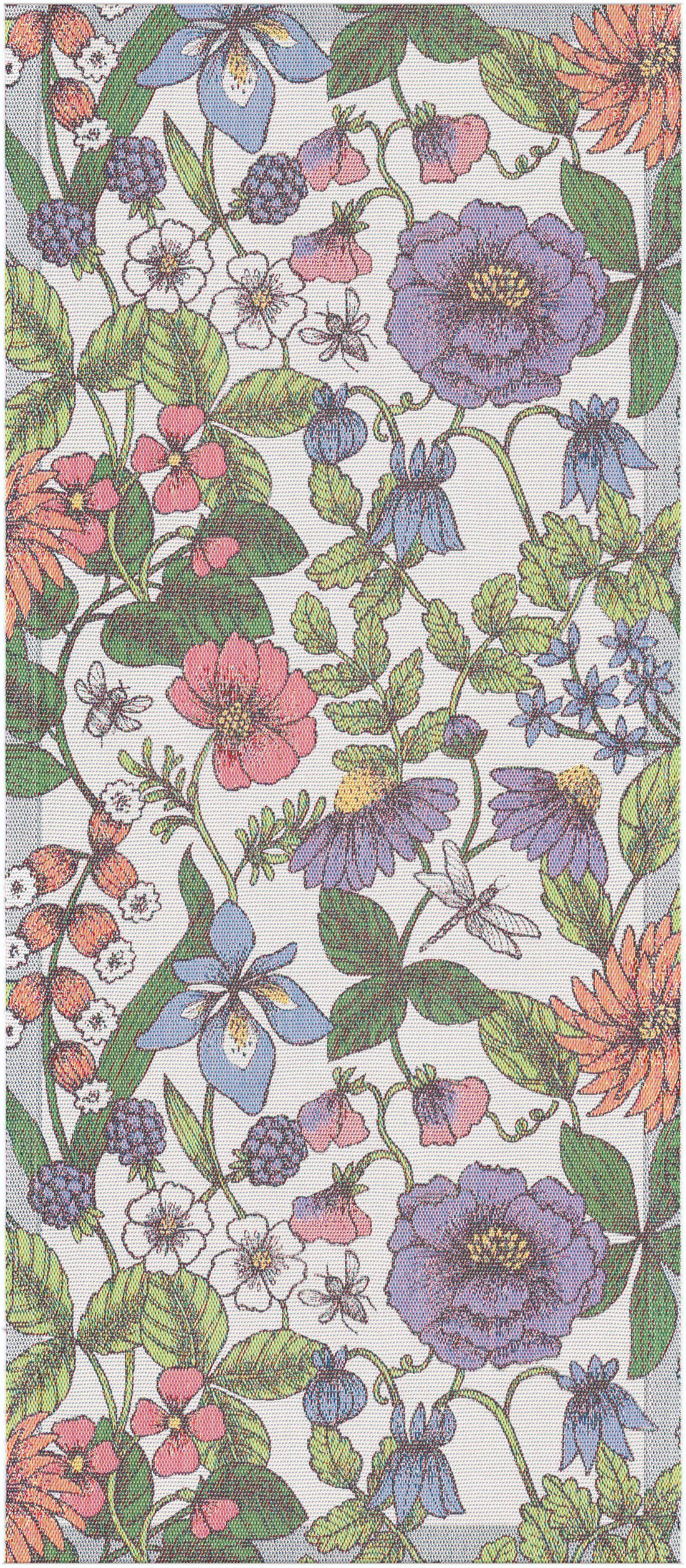 Ekelund Tischläufer Tischläufer Flora 35x80 gewebt (6-farbig) Pixel cm