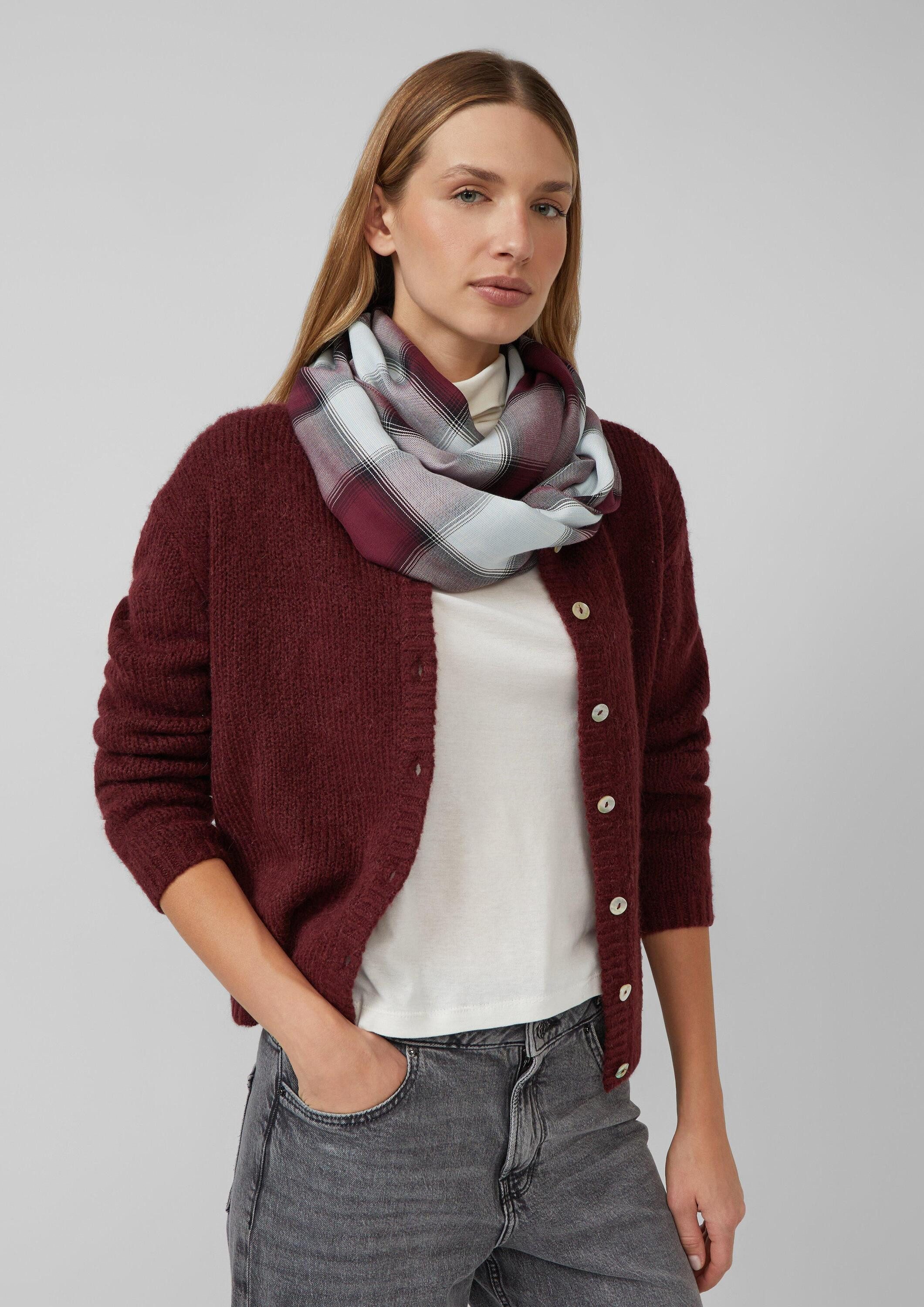 s.Oliver Loop Snood, Karierter Loop-Schal aus Modalmix günstig online kaufen