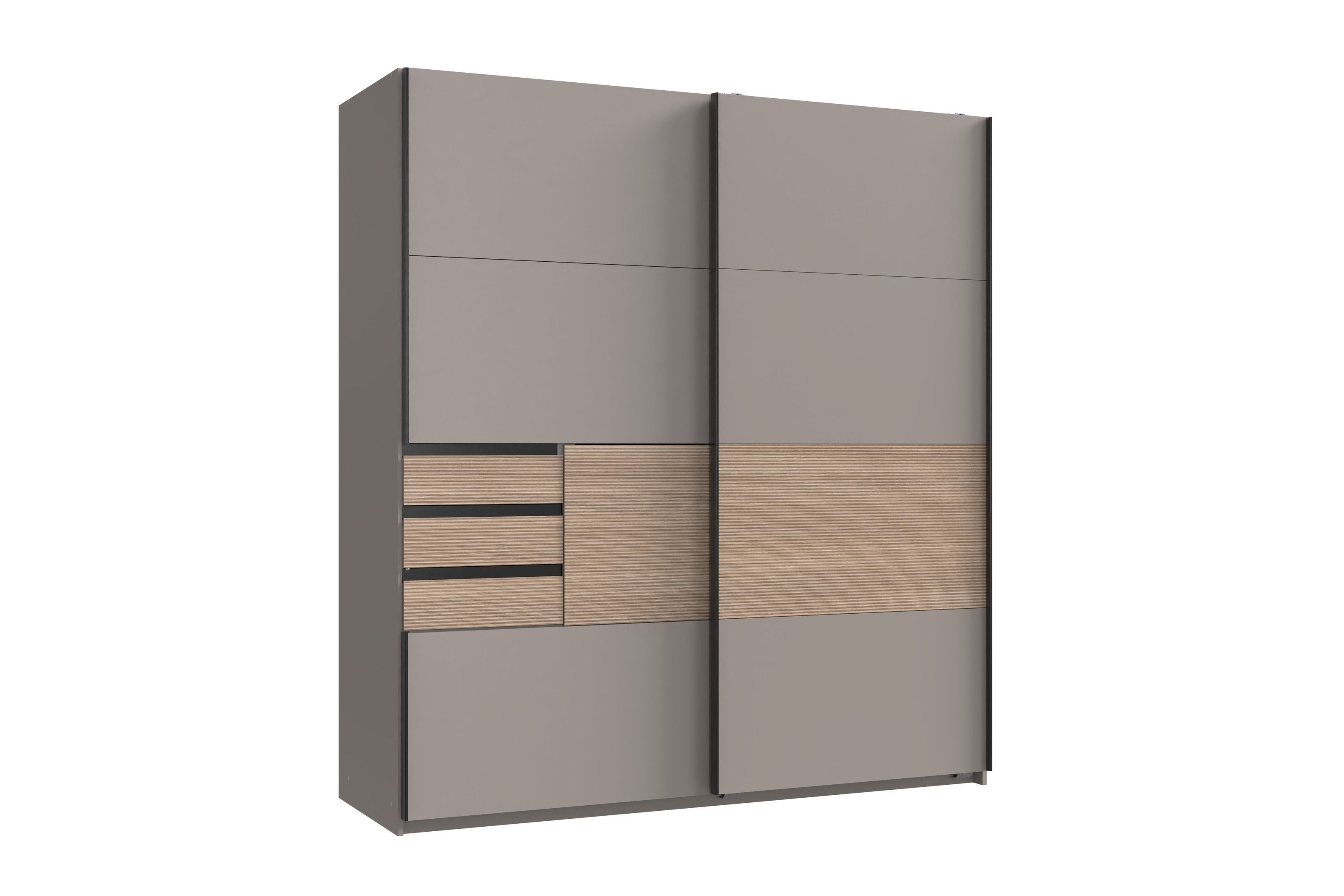 Wimex Schwebetürenschrank in SAHARAGRAU / MULTIPLEX - 180x198x65cm (BxHxT)