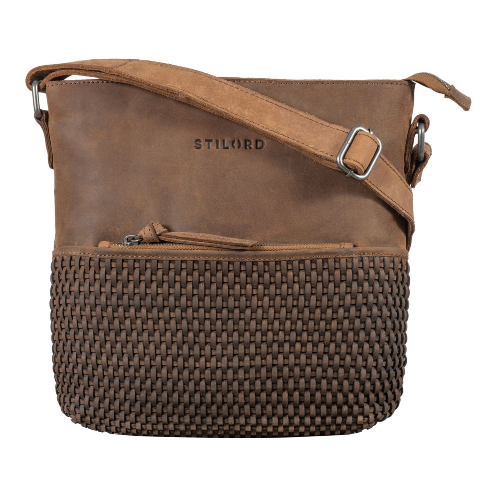 Handtasche "Liz" Damentasche geflochtenes Leder