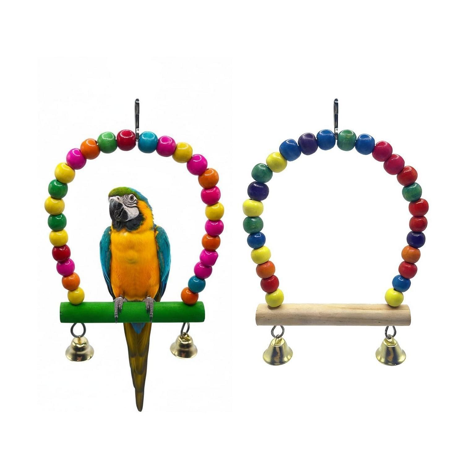 LuxusKollektion Vogelspielplatz Vogelspielzeug Schaukel Nymphensittich Wellensittich 2Stk