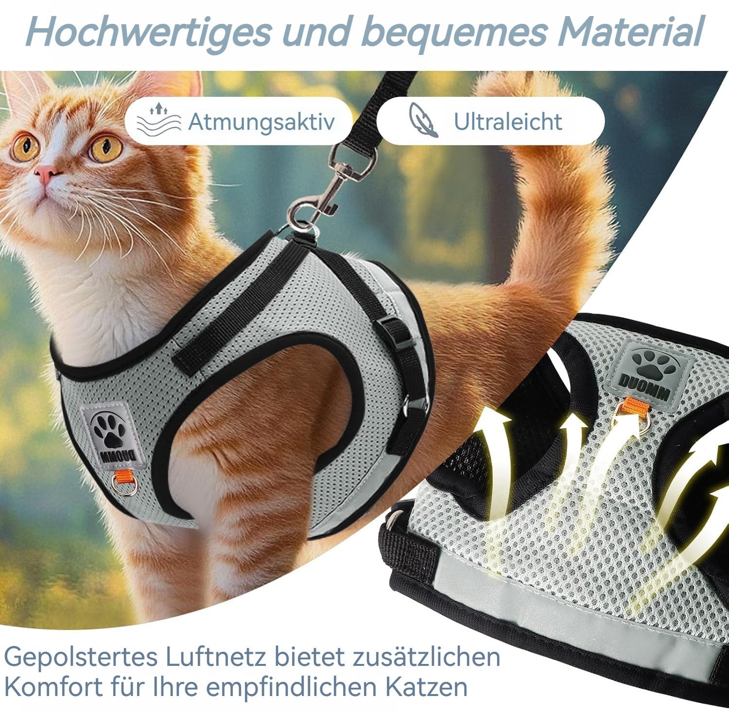 BlingBin Katzen-Geschirr mit Leine Ausbruchsicher, Katzen günstig online kaufen