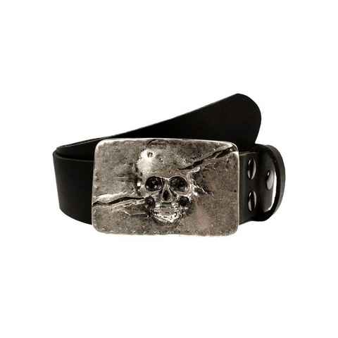 RETTUNGSRING by showroom 019° Ledergürtel mit austauschbarer Schließe »Totenkopf Silber«
