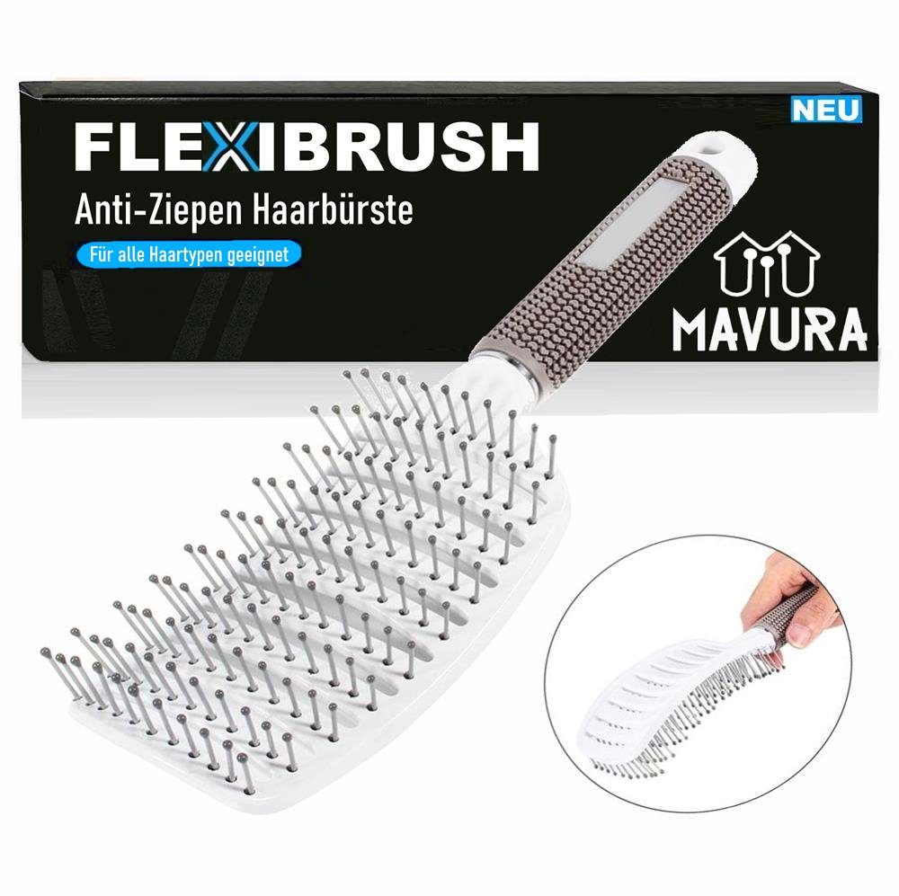 Haarbürste Entwirrbürste Kamm & Kinder, für Tangle ohne Kammbürste, Anti entwirren MAVURA Haarentwirrbürste Detangler FLEXIBRUSH Bürste Damen, Ziepen Profi Herren