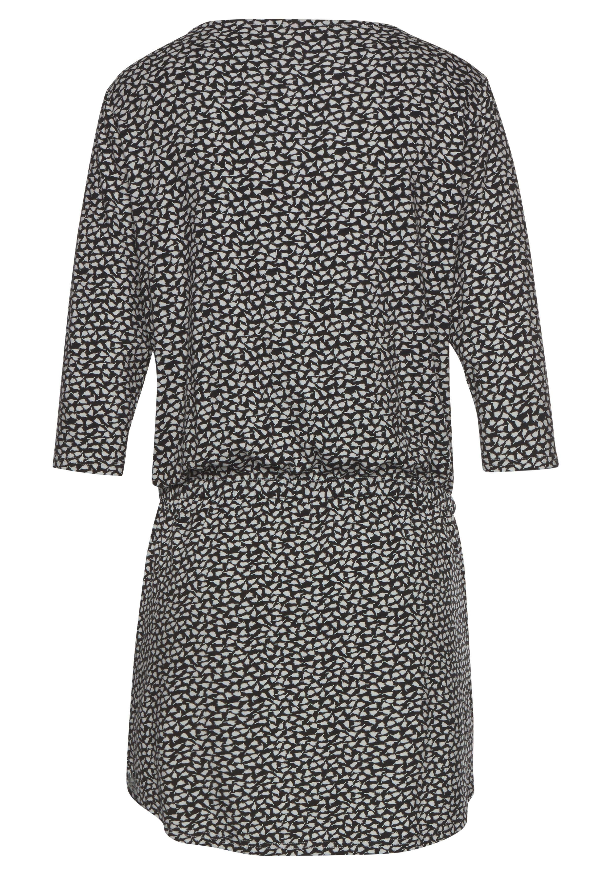 s.Oliver Jerseykleid mit Reißverschluss und 3/4-Ärmeln, mit Taschen, casual Sommerkleid, Minikleid, Viskosekleid, Druckkleid, Strandkleid – Bild 4 von 5