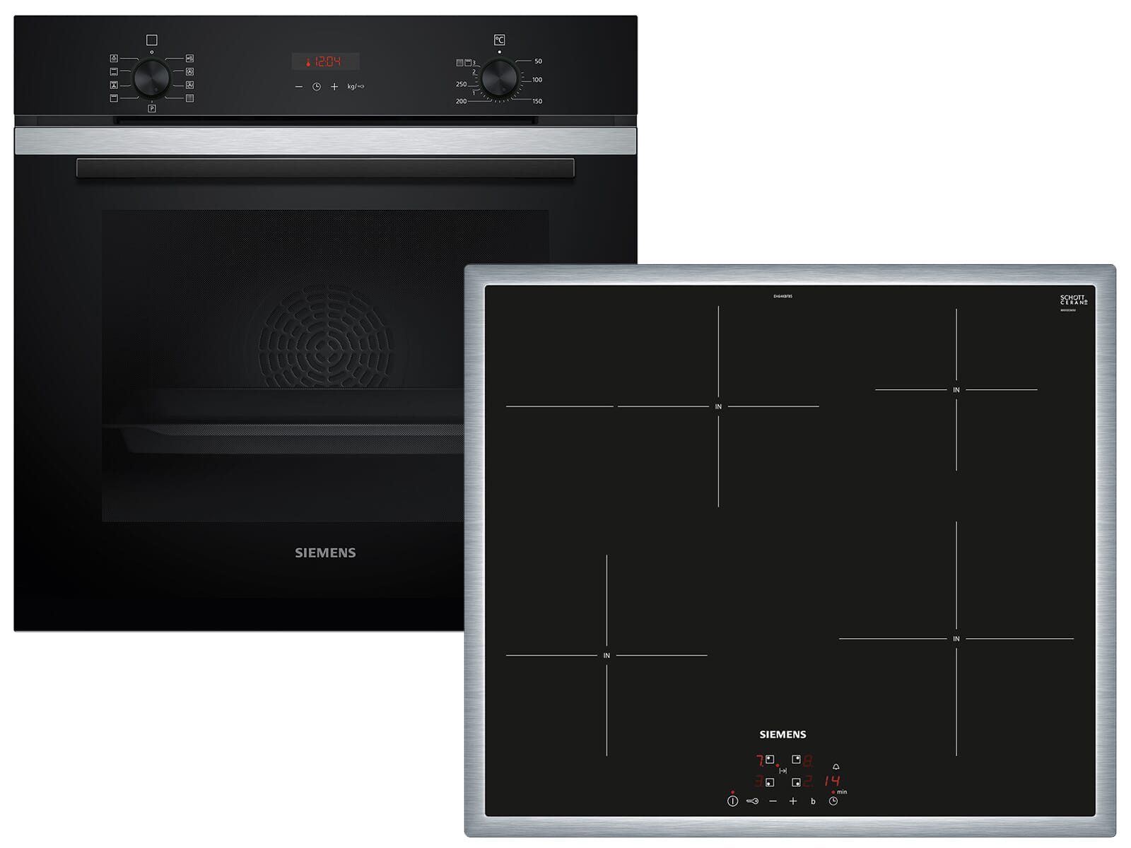 SIEMENS Backofen-Set, mit 4-fach Auszug, Pyrolyse-Selbstreinigung, Powerboost-Funktion, Timer