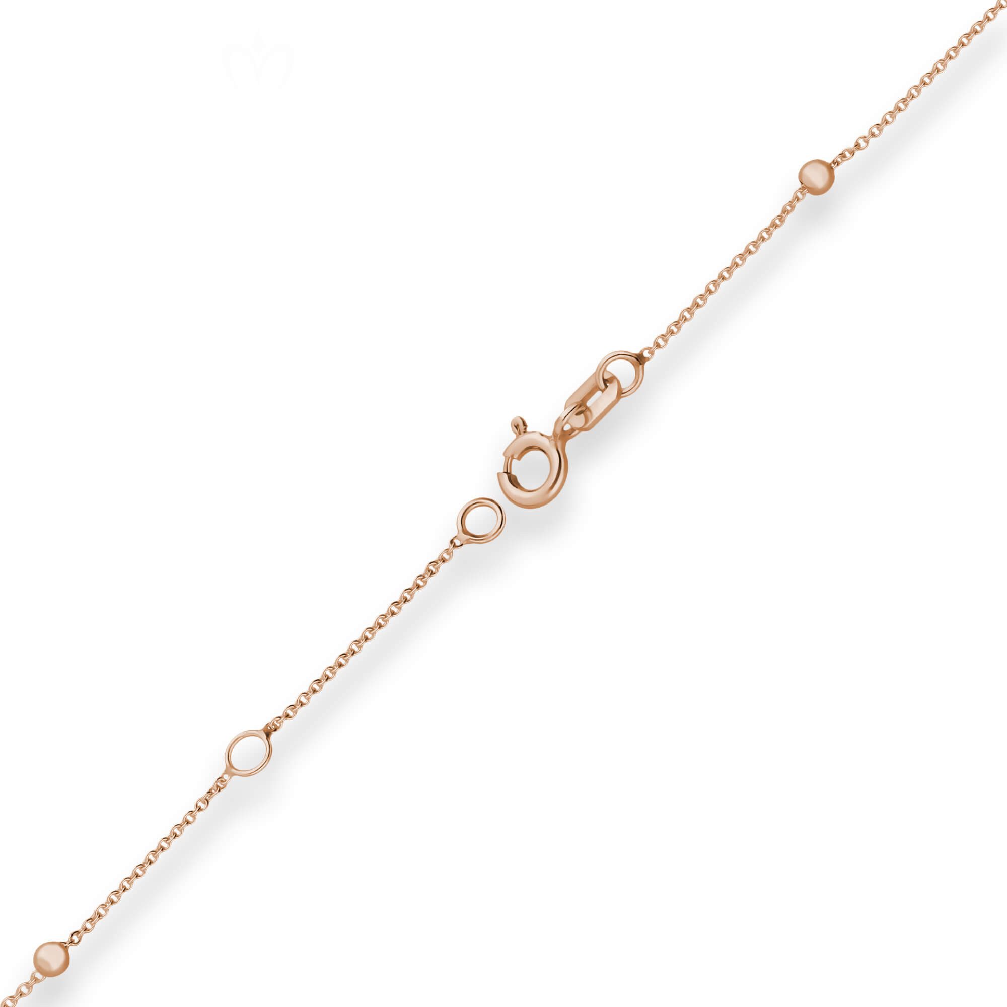 Schmuck Krone Goldarmband 1mm Armband Kugel aus 585 Rotgold 19cm mit Zwischenöse, Gold 585