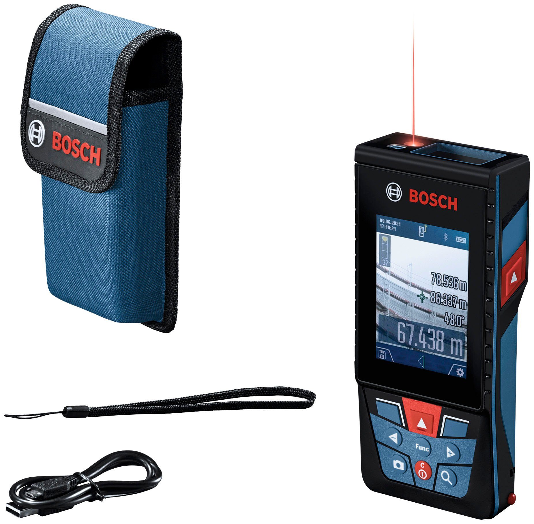 Bosch Professional Entfernungsmesser 150-27 C, Baustellenbedingungen, leicht GLM für anpassbar raue
