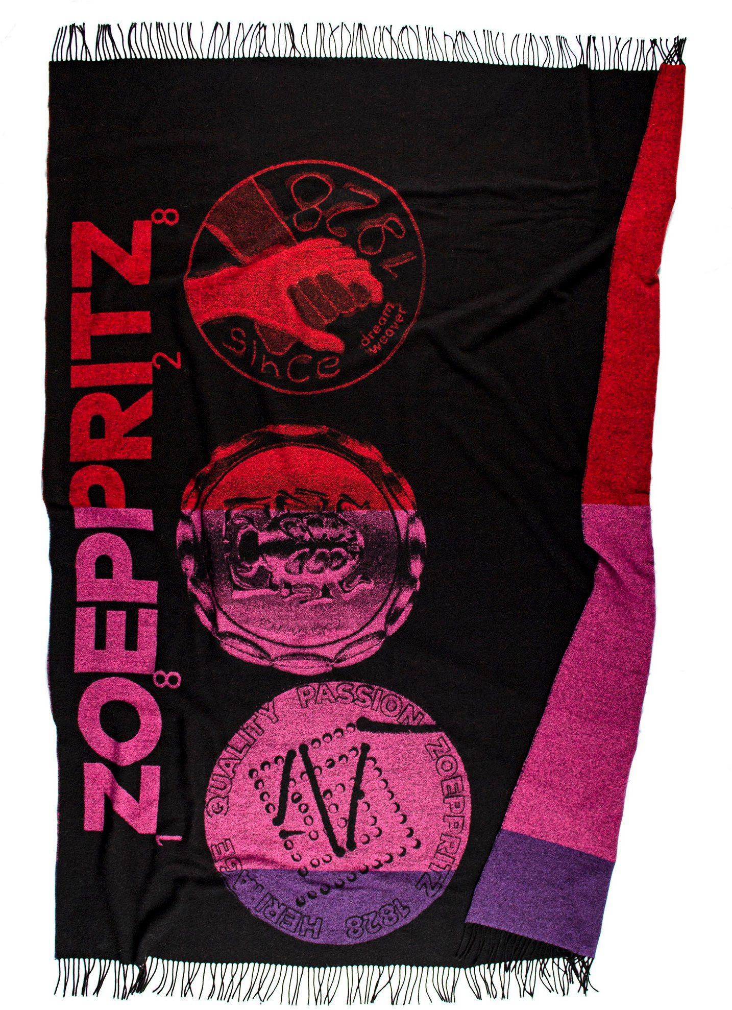 Wohndecke Logo Greeny, ZOEPPRITZ1828, Decke aus recyceltem Cashmere