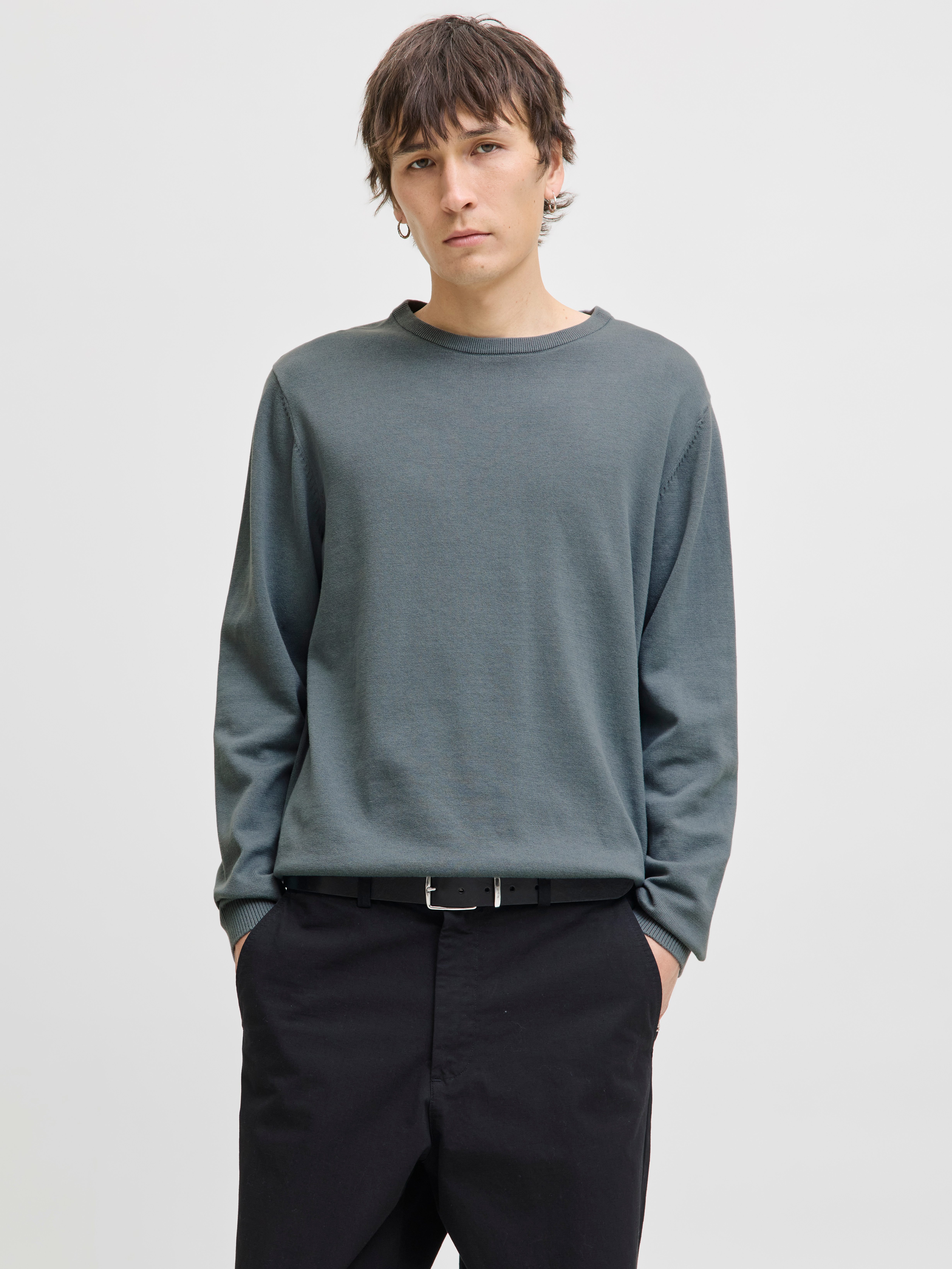 Jack & Jones Rundhalspullover JJEBASIC KNIT CREW NECK NOOS mit Rundhalsauss günstig online kaufen
