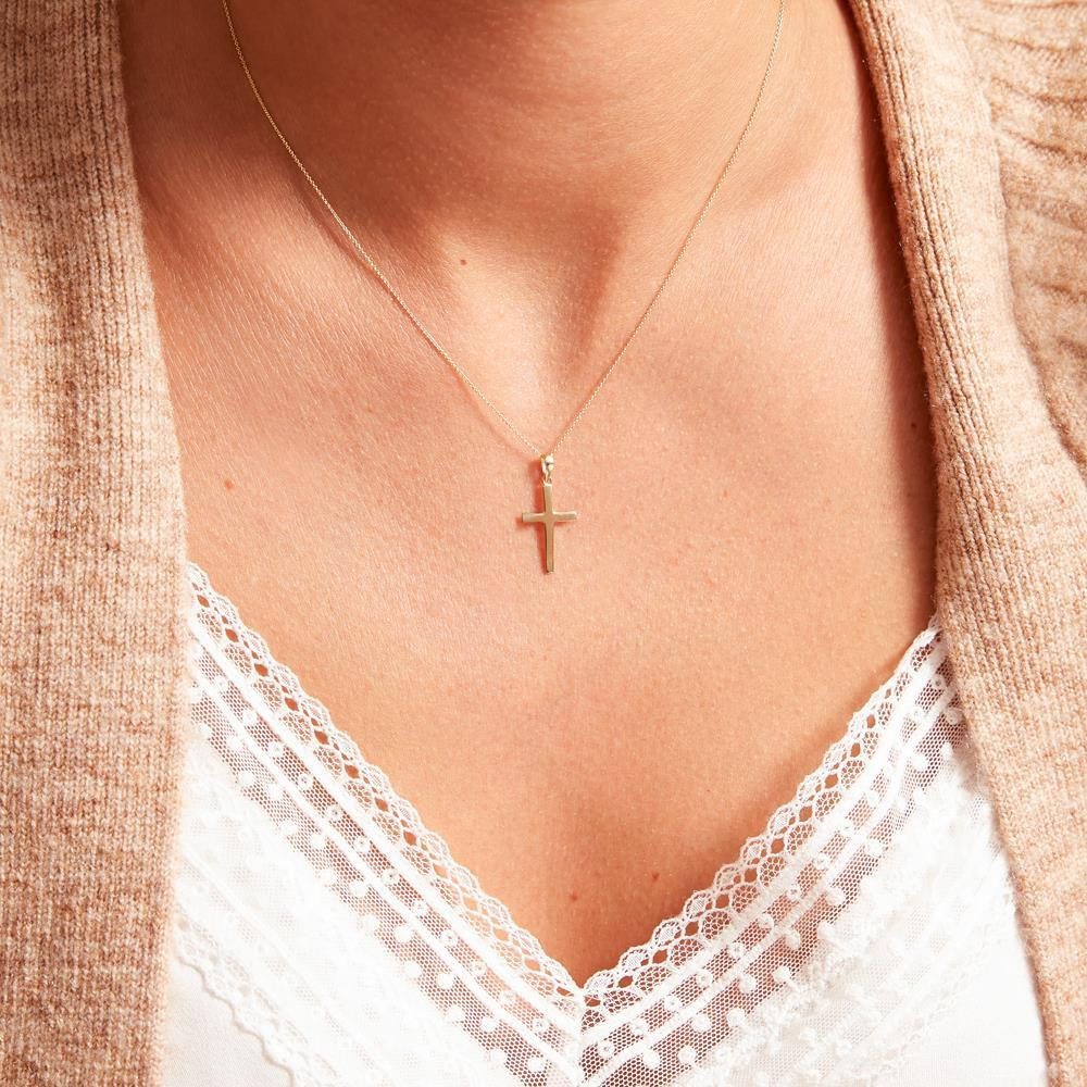 JEWLIX Kettenanhänger Kreuzanhänger für Damen aus 14 Karätigem Gelbgold GP0 günstig online kaufen